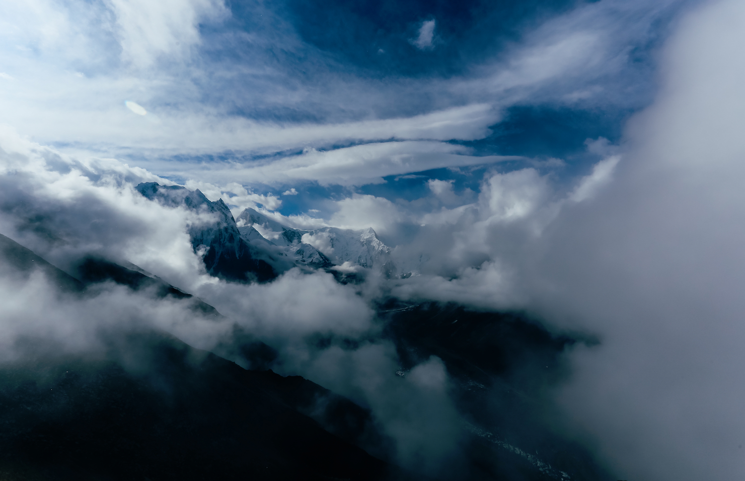 mountains and clouds